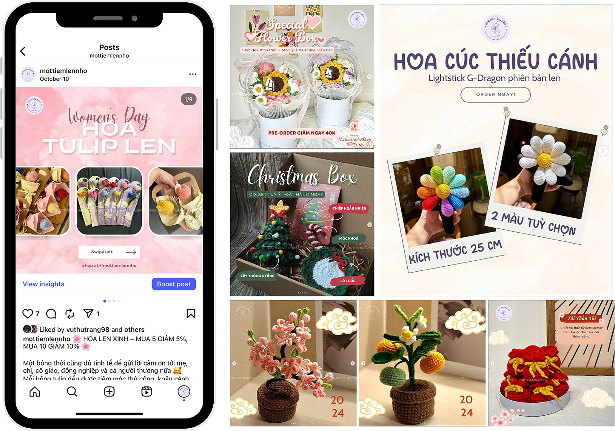 Mottiemlennho Instagram carousel and seasonal gift sets